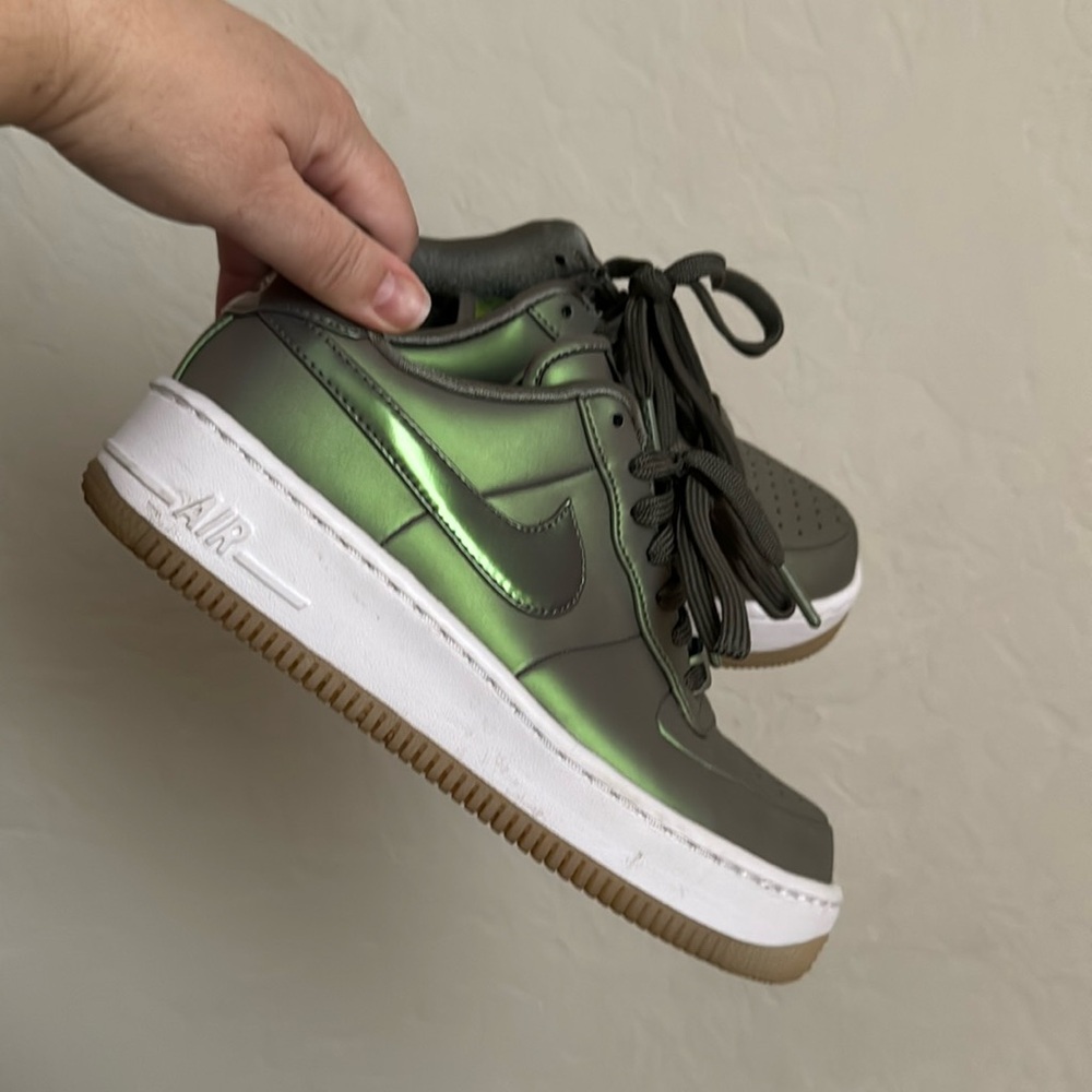 Iridescent green Nike Airs